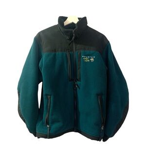 Mountain Hard Wear Vintage Fleece Jacket Teal Black Medium Outdoor Camping Hike